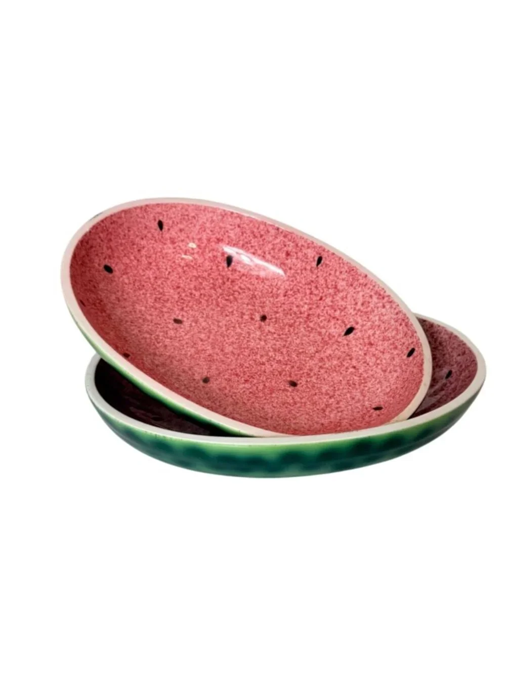 Vintage Shafford Watermelon Bowls Set 2 Ceramic Fruit Dish Summer Kitchen